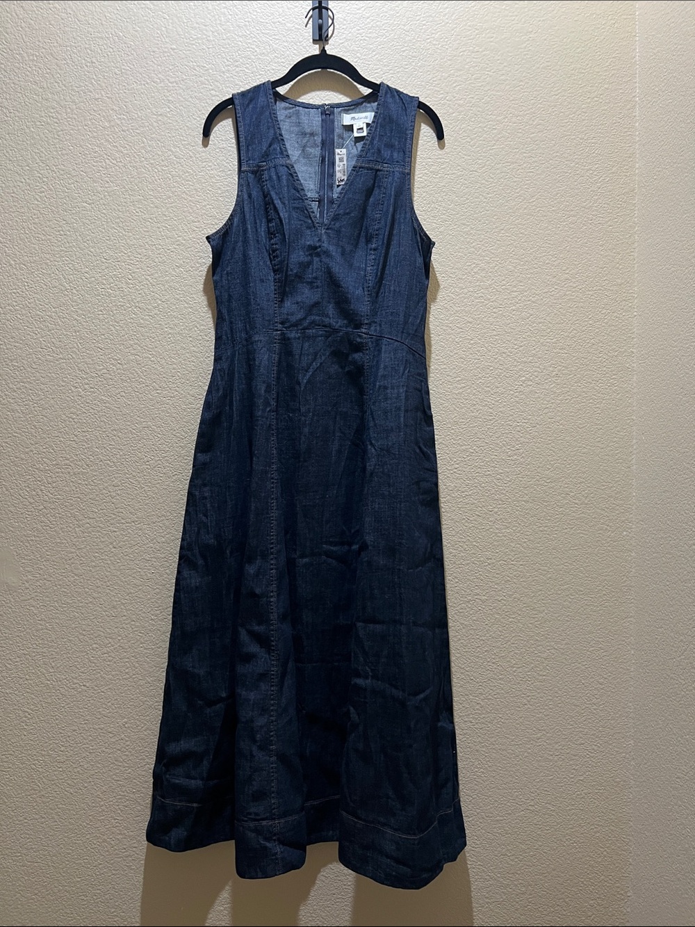 Madewell Indigo Denim V-Neck Maxi Dress